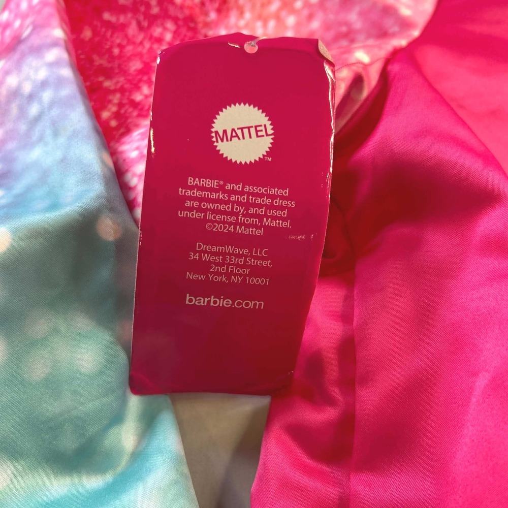 Barbie Girls Pink Varsity Bomber Jacket Glitter Ombre Sleeves Size 14/16 NWT - Picture 4 of 7